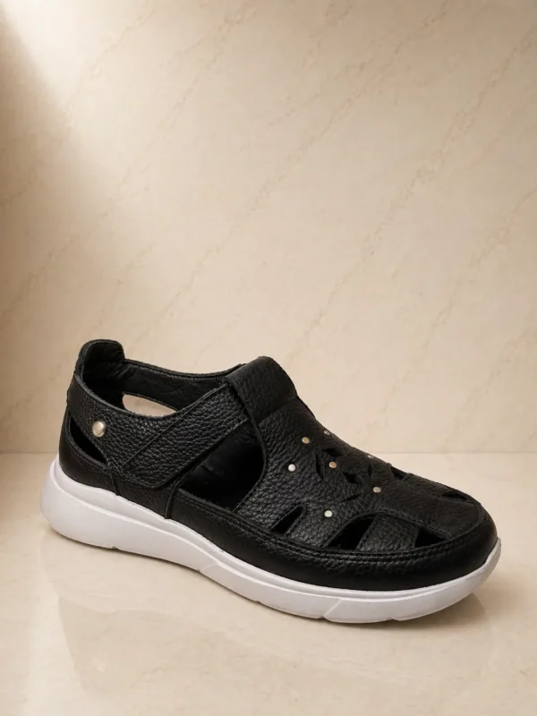 Zapatilla Cavatini FLOR GRANEADO NEGRO